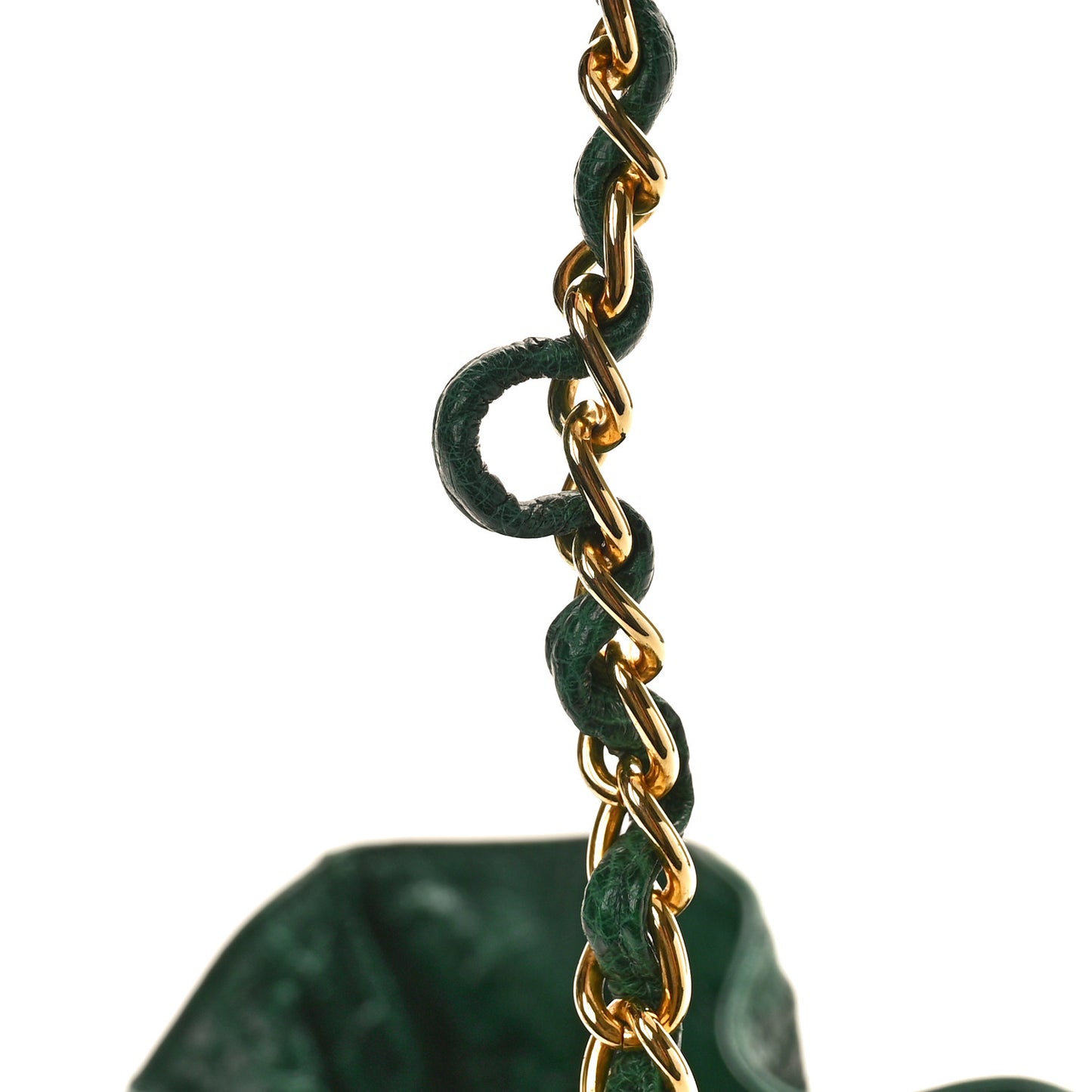 Ostrich Drawstring Pouch Bag Green