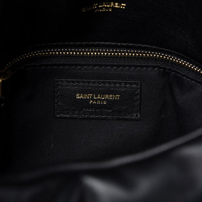 Saint Laurent Lambskin Quilted Small Loulou Puffer Monogram Chain Satchel Black 8 of 11