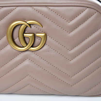 Gucci Calfskin Matelasse Small GG Marmont Chain Shoulder Bag Porcelain Rose 11 of 11