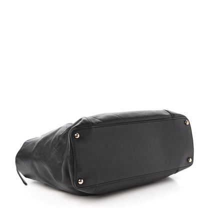 Chanel Calfskin Chevron CC All Day Long Boston Black 4 of 10
