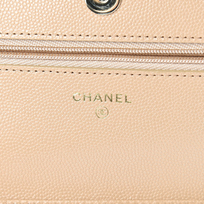 Chanel Caviar Quilted Wallet On Chain WOC Beige 6 of 13