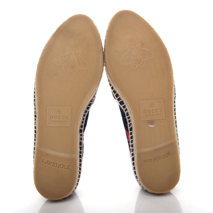 Gucci Terry Cloth GG Monogram Espadrilles 37 Blue Red 6 of 11