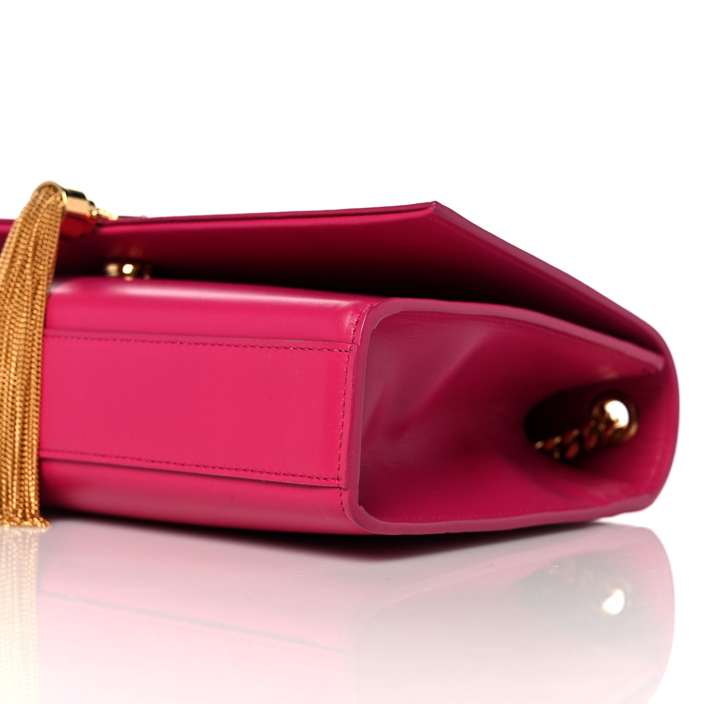 Smooth Calfskin Medium Classic Monogram Kate Tassel Satchel Fuchsia