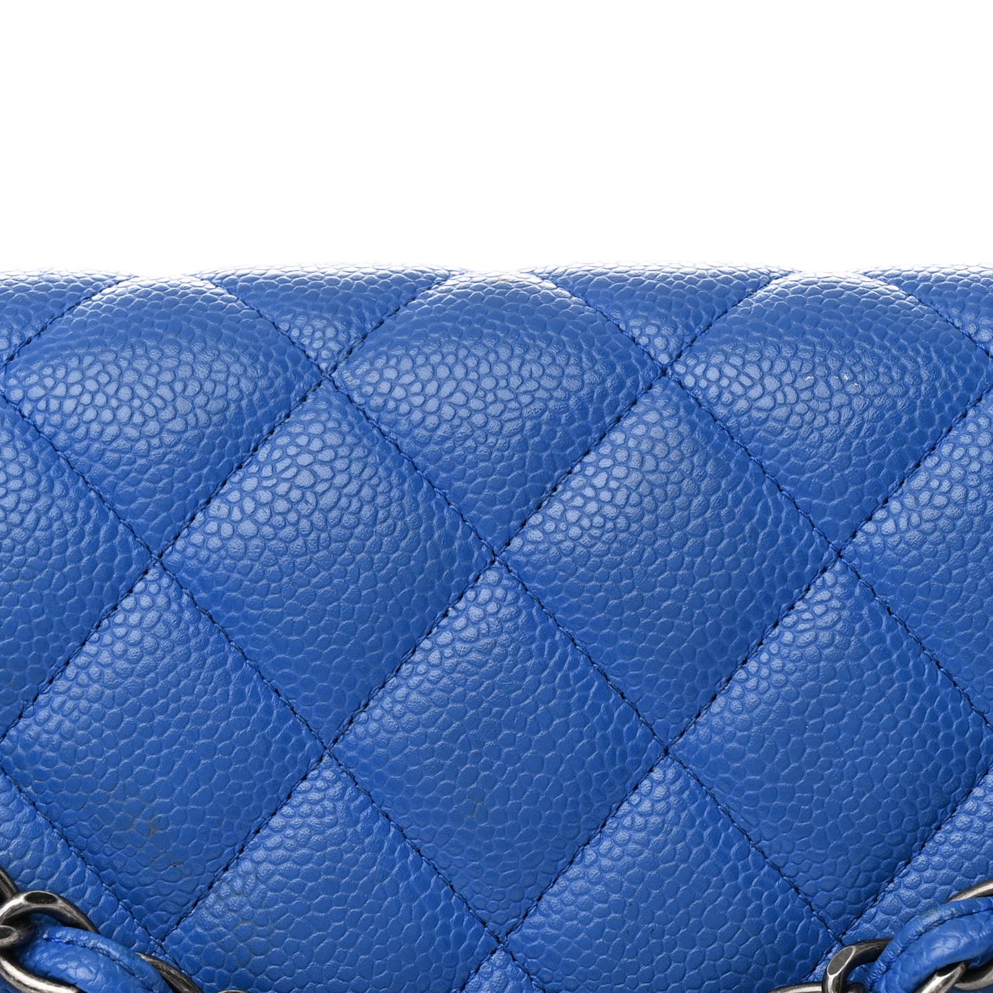 Caviar Quilted Jumbo Double Flap Blue