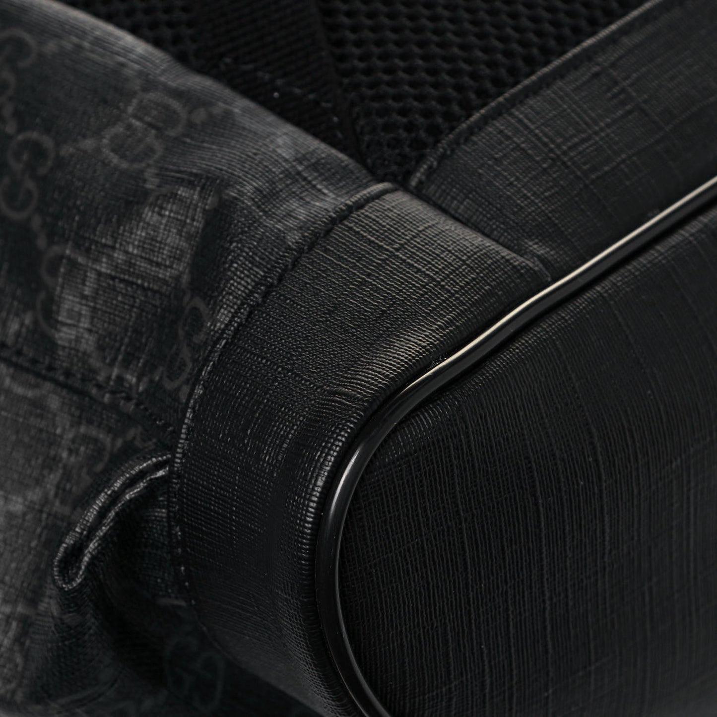 Soft GG Supreme Monogram Appia Calfskin Web Double Buckle Backpack Black
