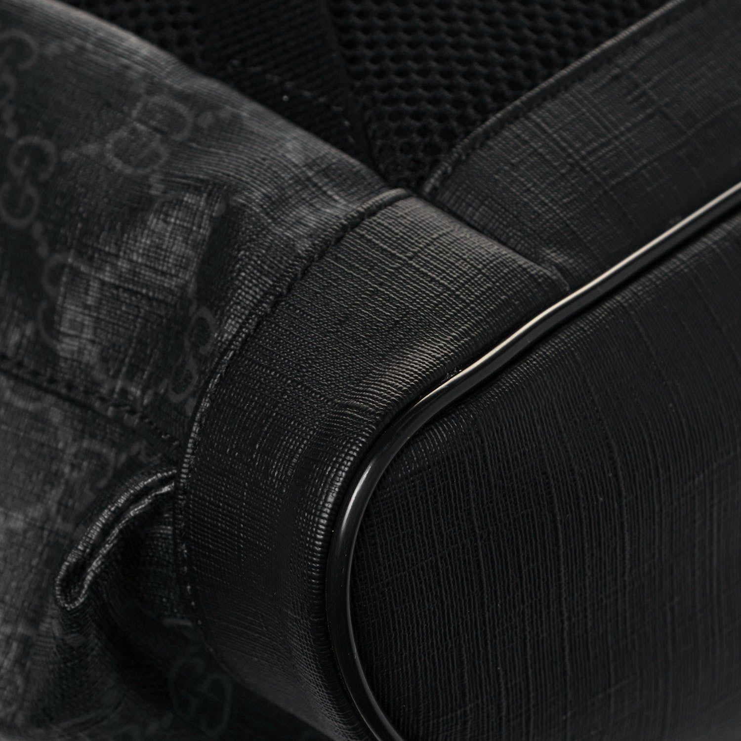 Gucci Soft GG Supreme Monogram Appia Calfskin Web Double Buckle Backpack Black 11 of 14