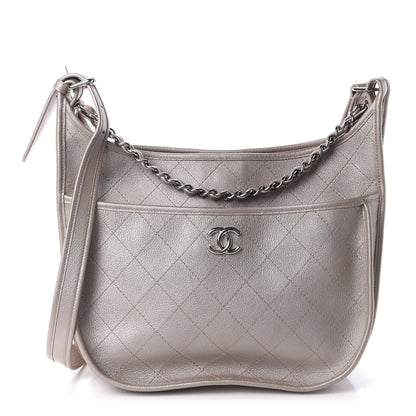 Chanel Metallic Calfskin Quilted Jungle Stroll Hobo Gold 1 of 10