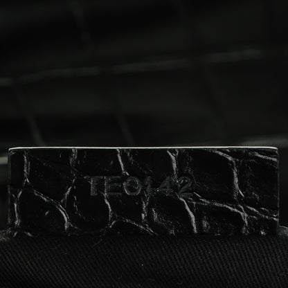 Givenchy Calfskin Crocodile Embossed Medium Antigona Envelope Clutch Black 6 of 7