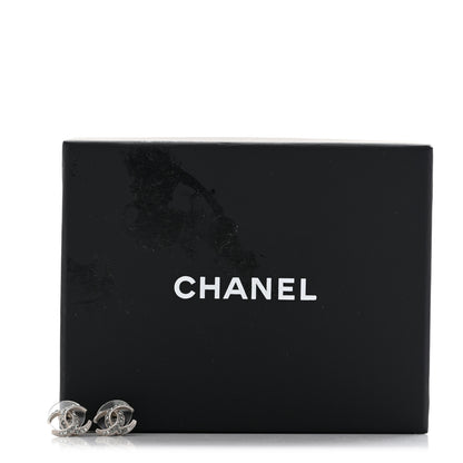 Chanel Crystal CC Earrings Silver 5 of 5
