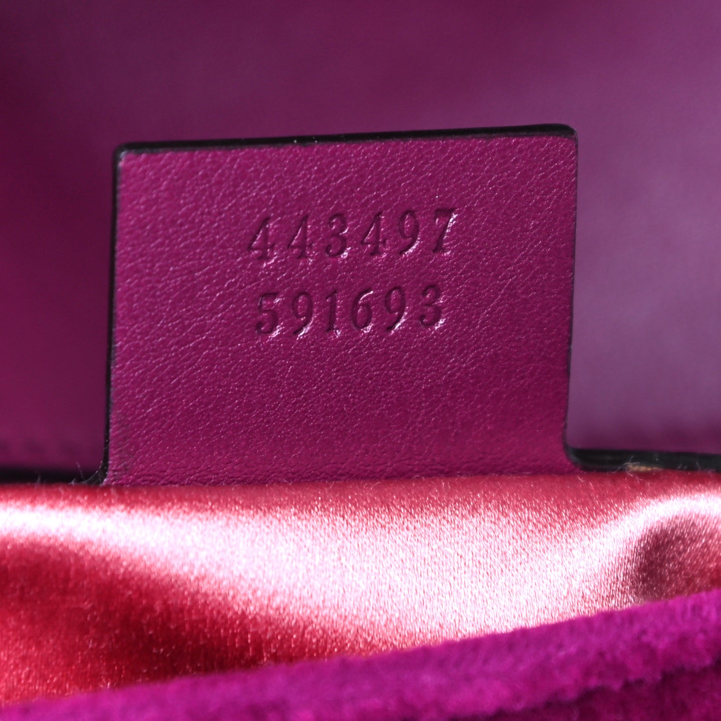 Velvet Matelasse Small GG Marmont Shoulder Bag Fuchsia Violet Cyclamen