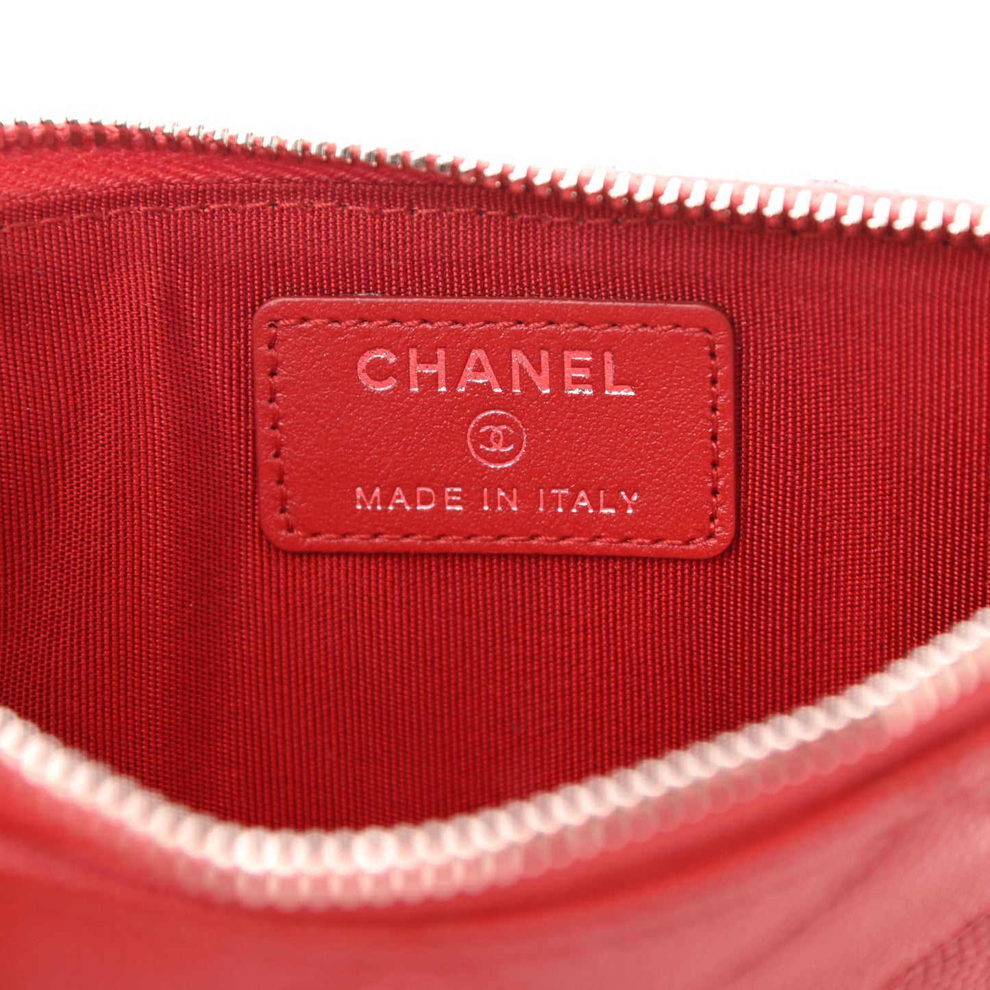 Caviar Quilted Classic Flat Wallet Pouch Red