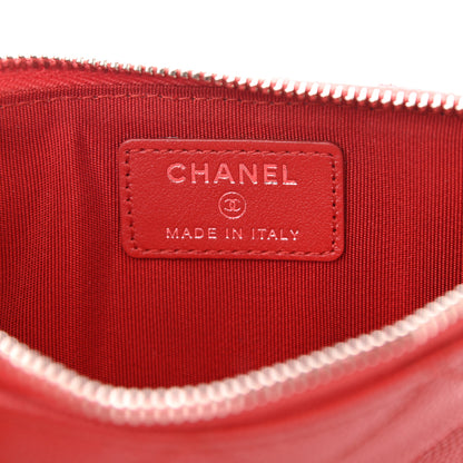 Chanel Caviar Quilted Classic Flat Wallet Pouch Red 6 of 9