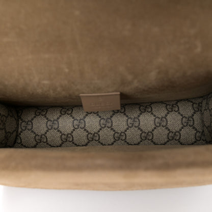 Gucci GG Supreme Monogram Suede Crystal Small Dionysus Shoulder Bag Taupe 5 of 14