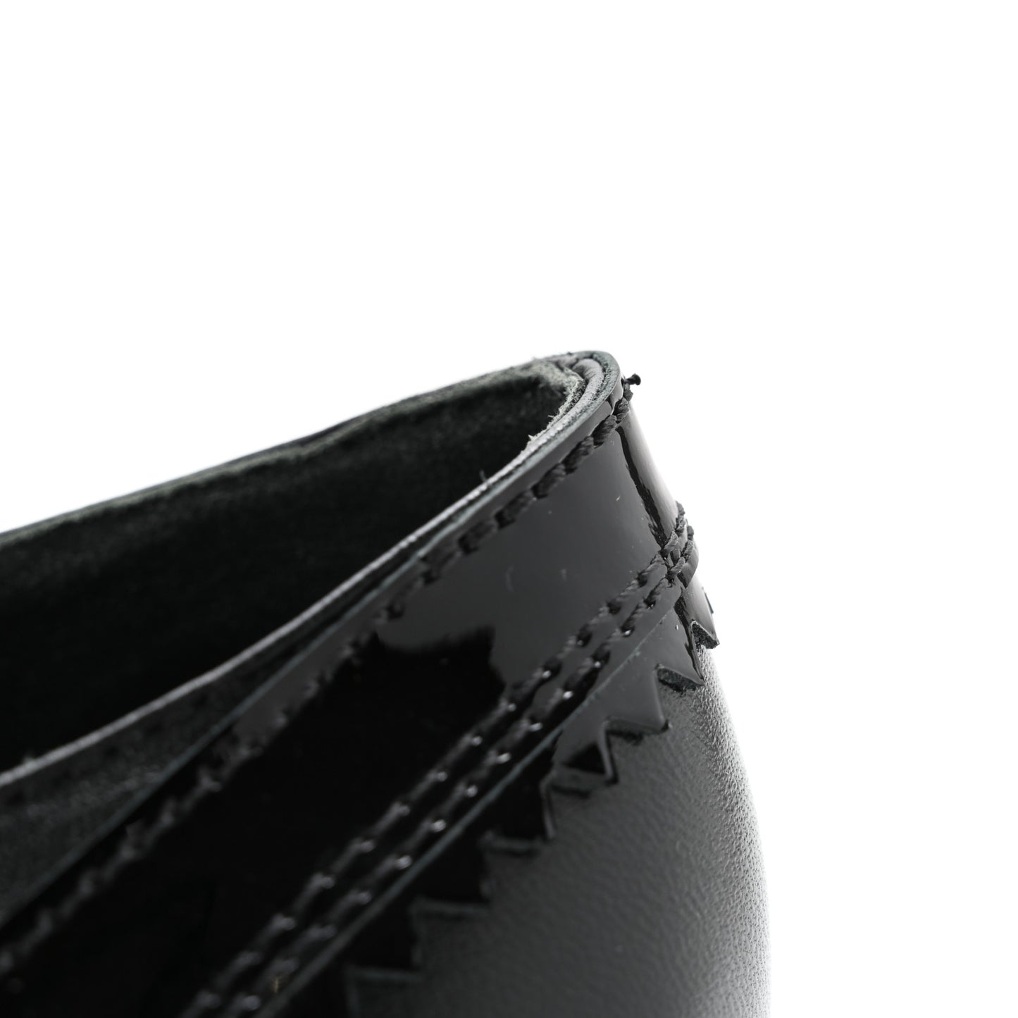 Lambskin Patent Calfskin CC Brogue Lace Up Oxfords 37 Black