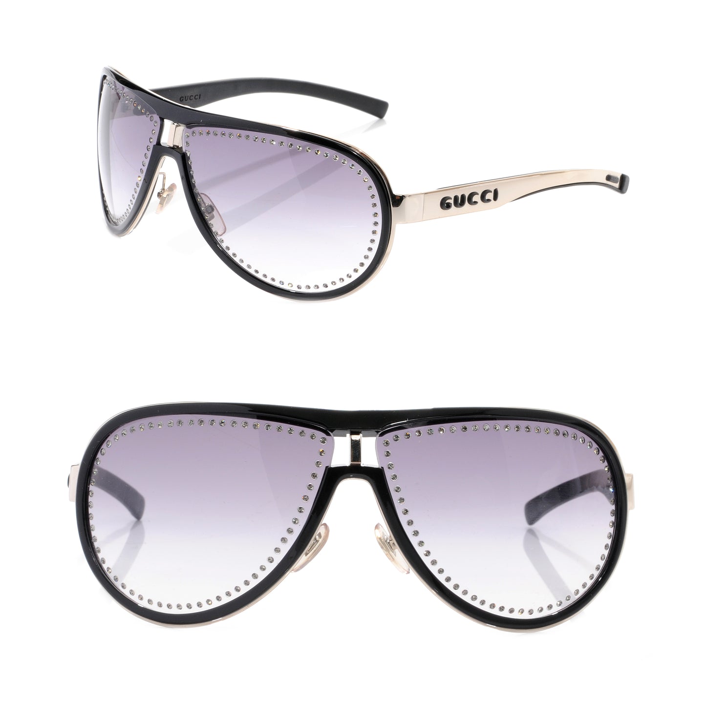 Strass Aviator Sunglasses Black
