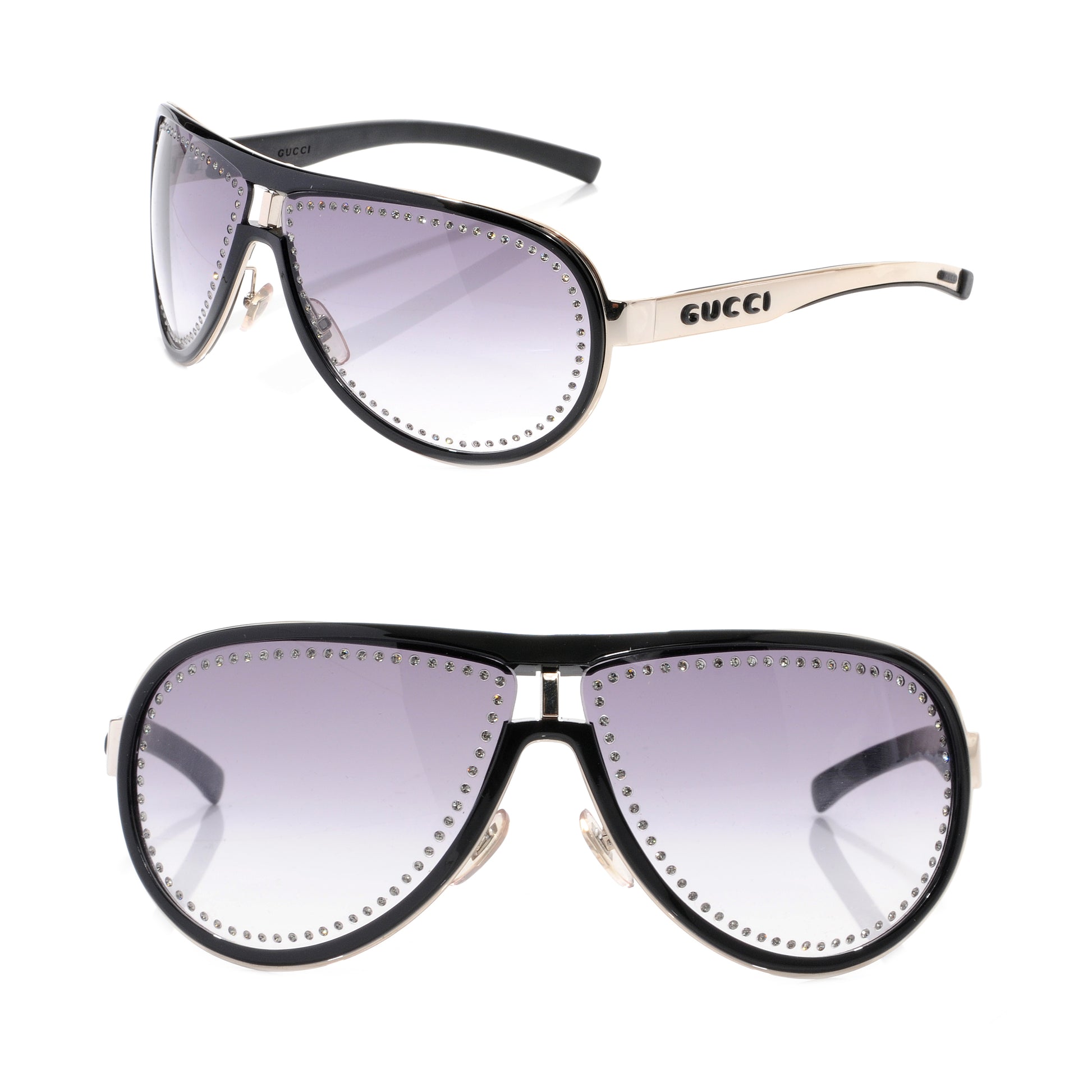 Gucci Strass Aviator Sunglasses Black 1 of 5