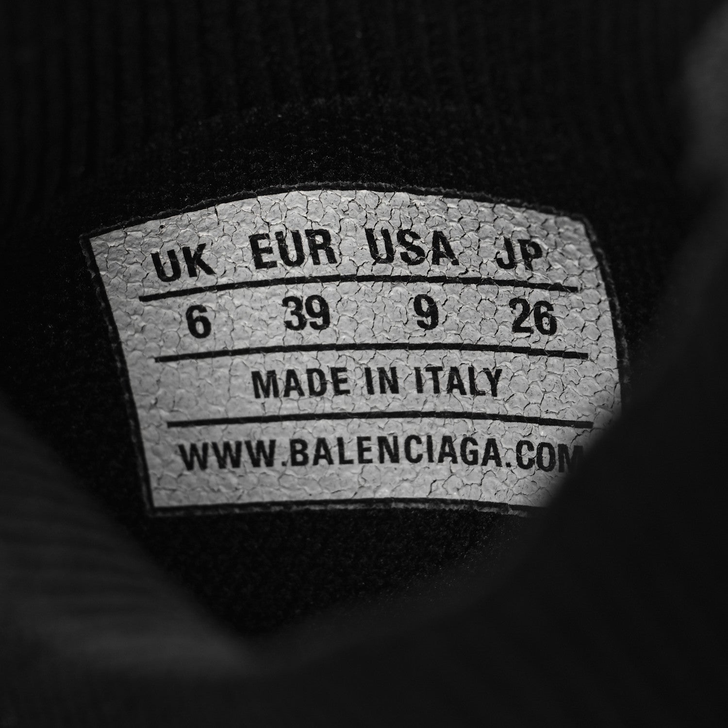 Balenciaga Neoprene Knit Womens Speed Sneakers 39 Black White 6 of 8
