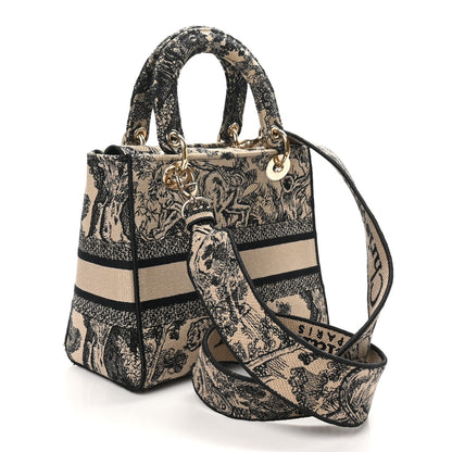 Christian Dior Toile de Jouy Embroidered Medium Lady D-Lite Beige Mullticolor 3 of 10