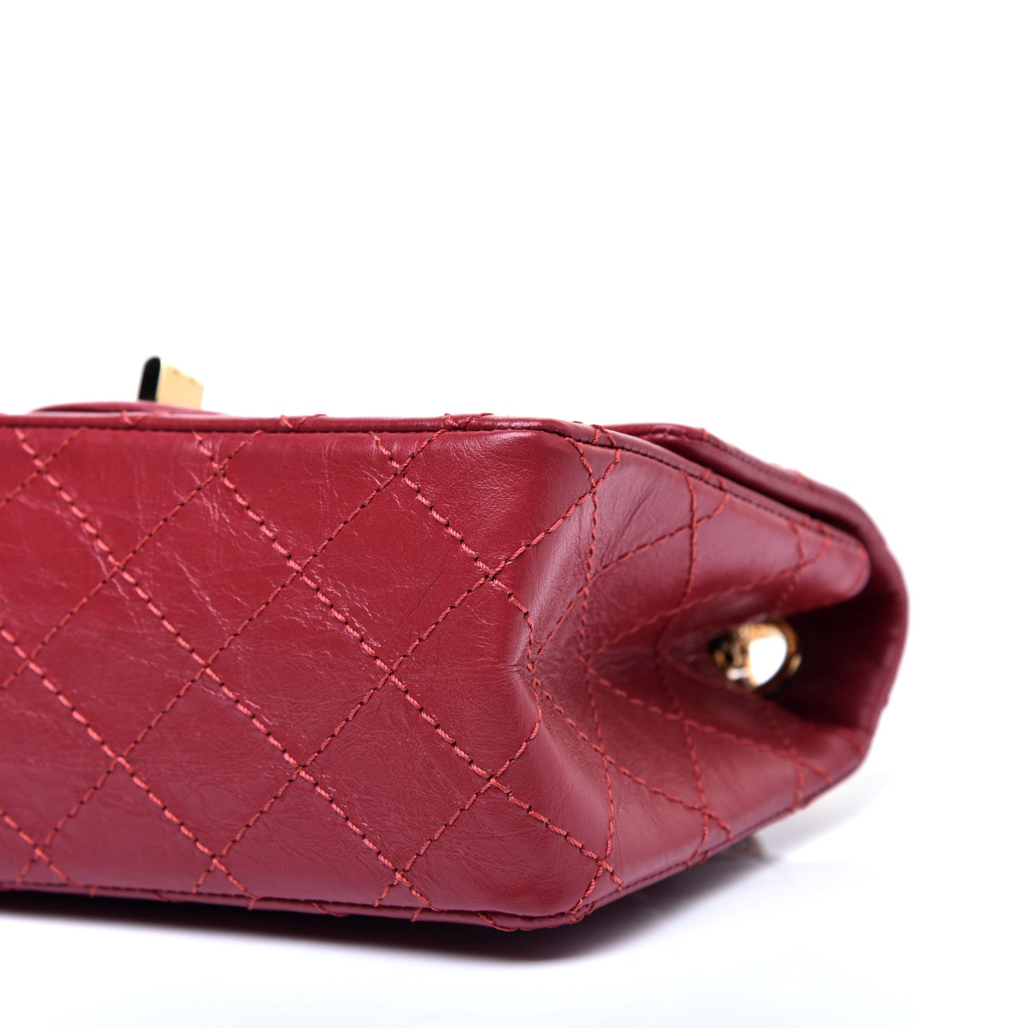 Chanel Aged Calfskin Quilted 2.55 Reissue Mini Flap Red 7 of 12