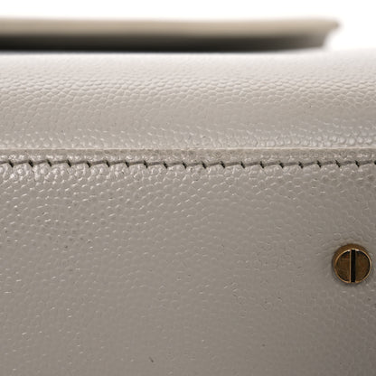 Saint Laurent Grain de Poudre Medium Classic Monogram Cassandra Top Handle Crema Soft Rouge Legion 16 of 20