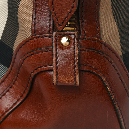 Burberry Bridle Calfskin House Check Small Orchard Bowling Bag Deep Claret 36 of 36