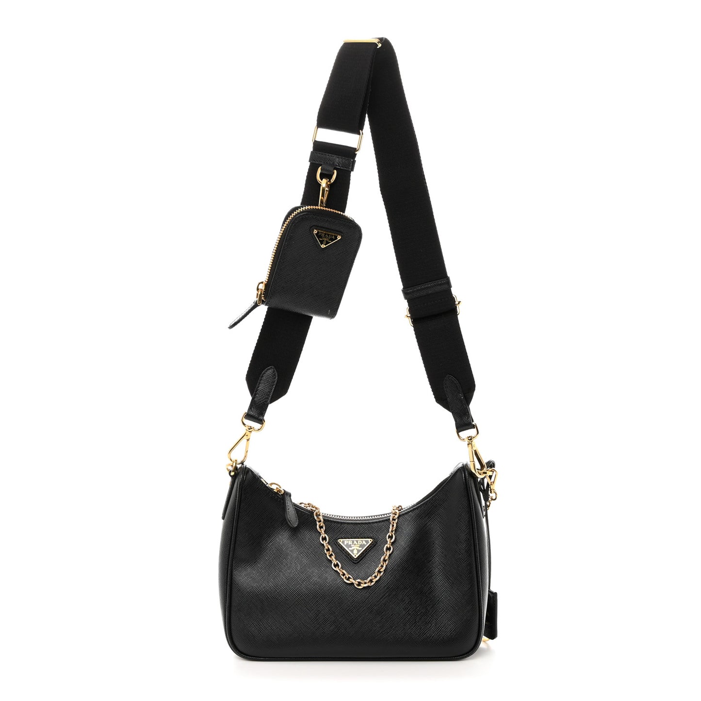 Saffiano Lux Re-Edition 2005 Shoulder Bag Black