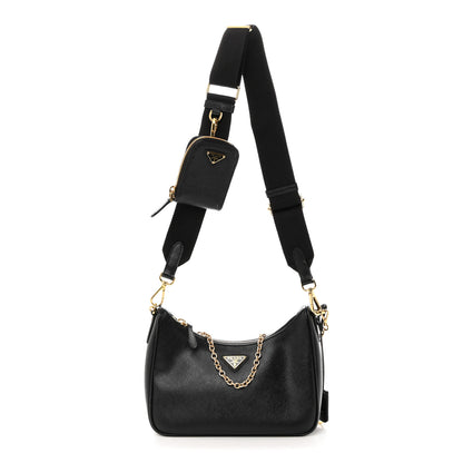Prada Saffiano Lux Re-Edition 2005 Shoulder Bag Black 1 of 10