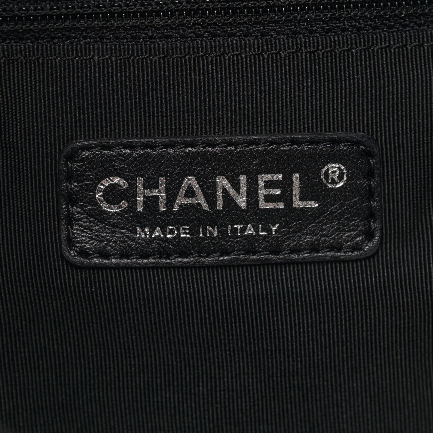 Striped Canvas Logo Tote Black