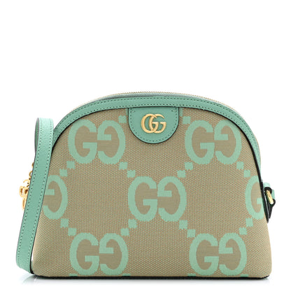 Gucci Monogram Jumbo GG Textured Dollar Calfskin Small Ophidia Dome Shoulder Bag Beige Pepperlight Mint 1 of 10