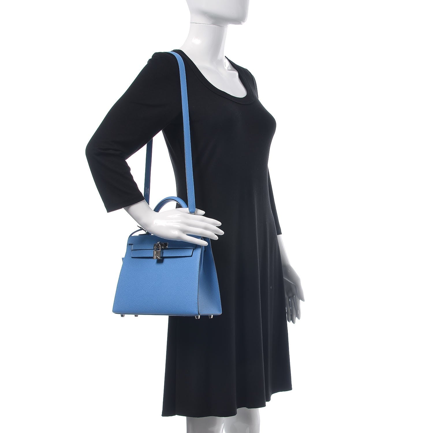 Hermes Epsom Kelly Sellier 25 Bleu Paradis 2 of 35