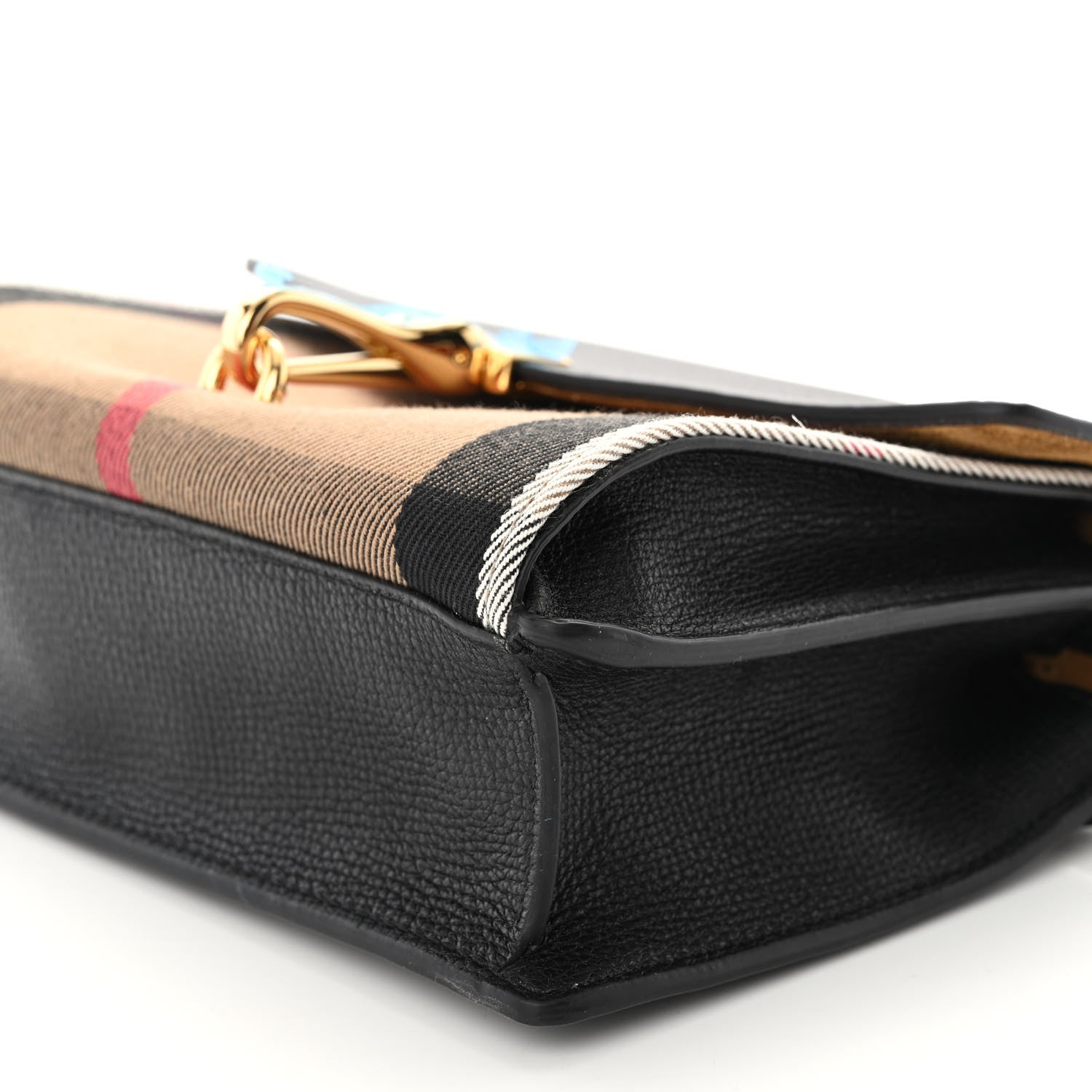 Burberry Derby Calfskin House Check Baby Macken Crossbody Bag Black 9 of 9