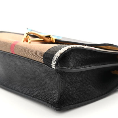 Burberry Derby Calfskin House Check Baby Macken Crossbody Bag Black 9 of 9