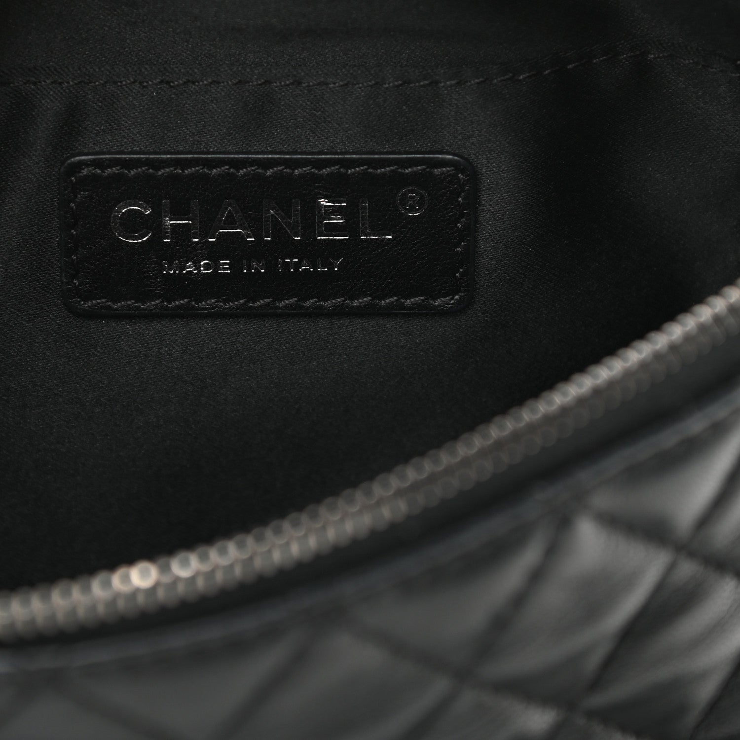 Chanel Lambskin Quilted Banane Waist Bag Fanny Pack Black 7 of 12