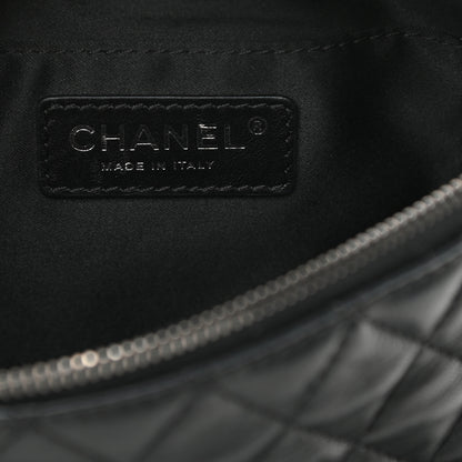 Chanel Lambskin Quilted Banane Waist Bag Fanny Pack Black 7 of 12
