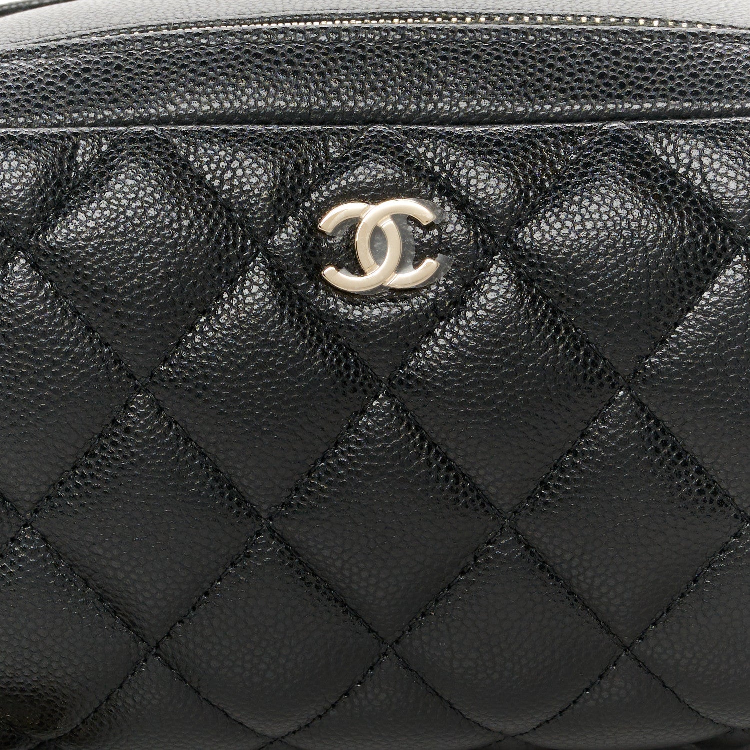 Chanel Caviar Quilted Toiletry Case With Chain Black 8 of 11