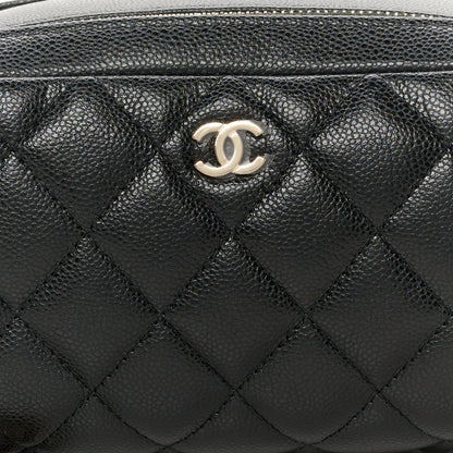 Chanel Caviar Quilted Toiletry Case With Chain Black 8 of 11