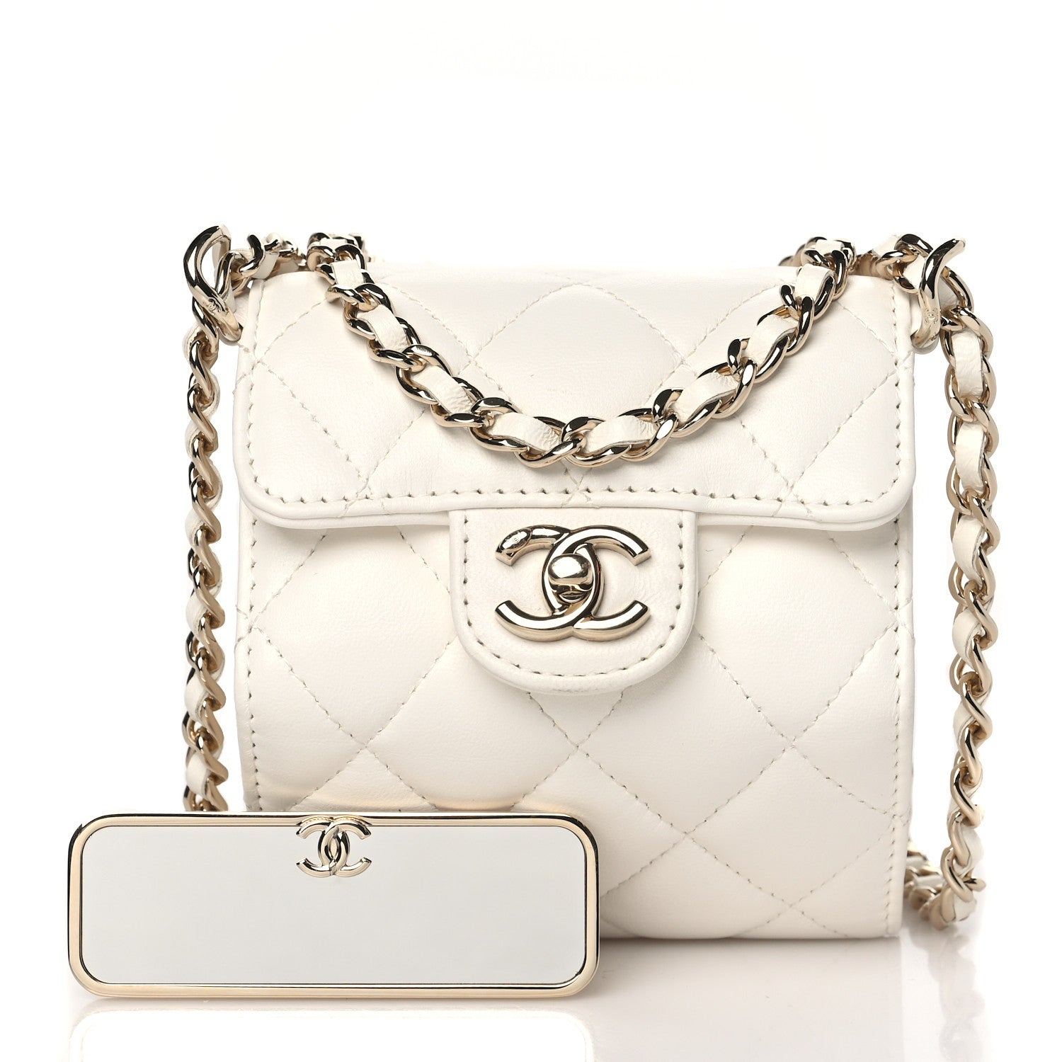 Chanel Lambskin Quilted Foldable Jewelry Box With Chain Black 3 of 12
