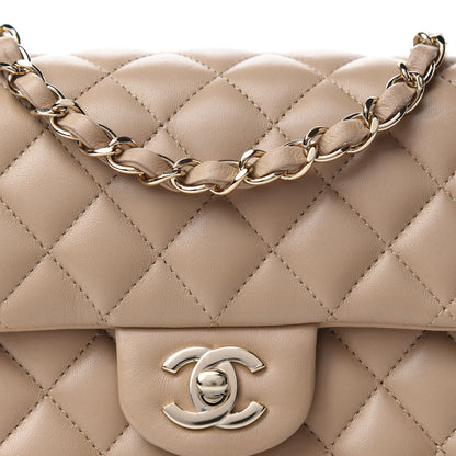 Chanel Lambskin Quilted Mini Square Flap Beige 10 of 11