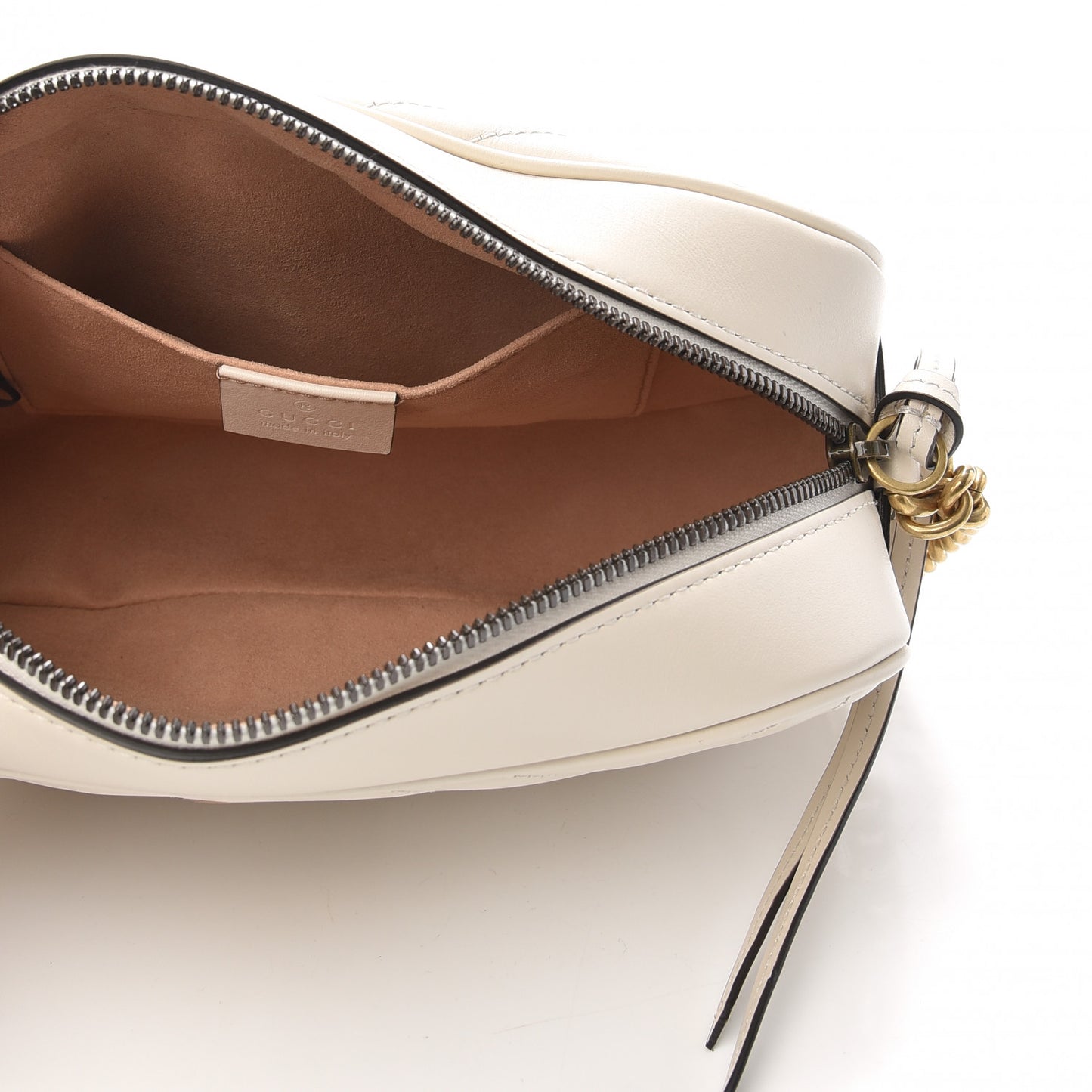 Calfskin Matelasse Small GG Marmont Chain Shoulder Bag White