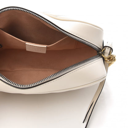 Gucci Calfskin Matelasse Small GG Marmont Chain Shoulder Bag White 5 of 9