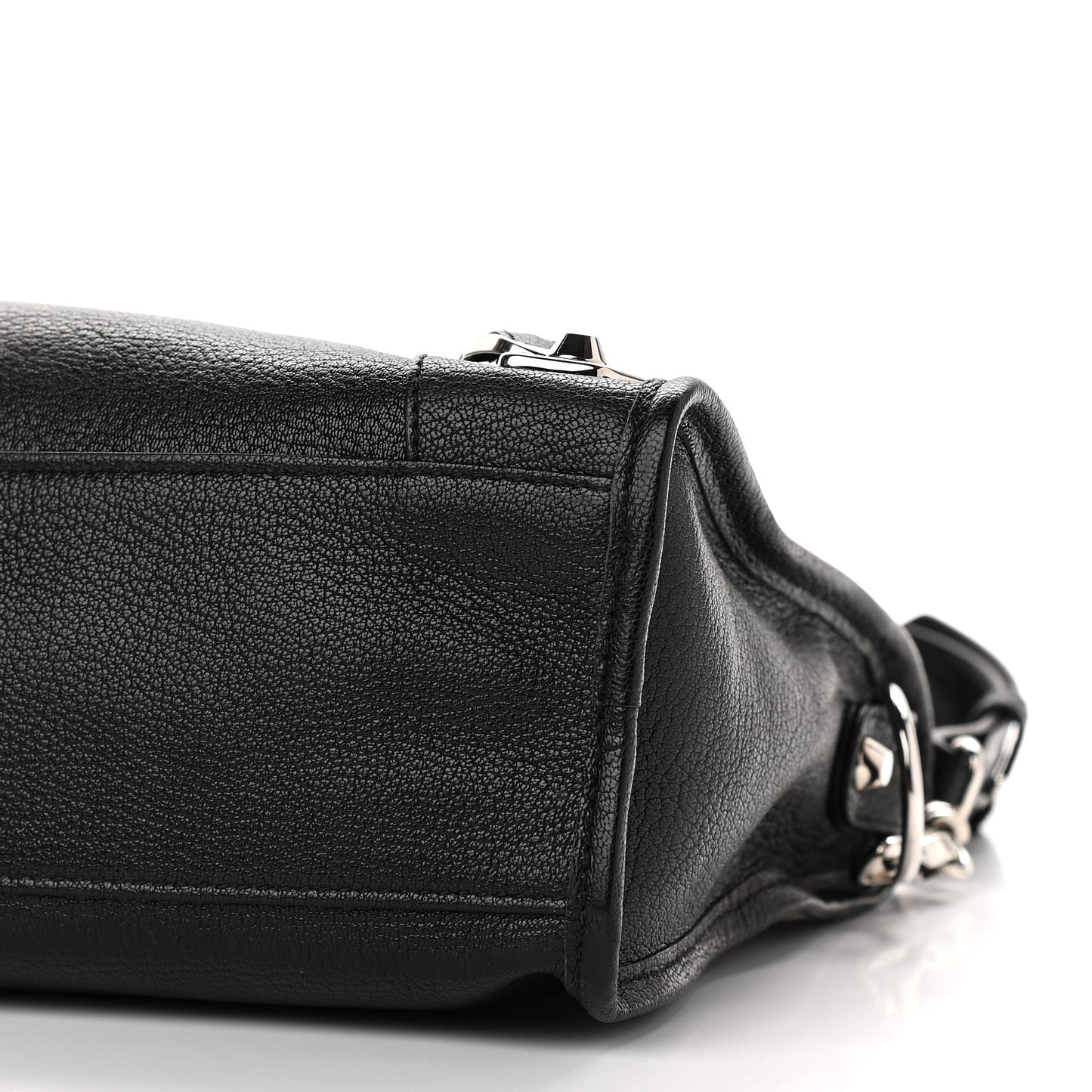 Chevre Silver Metallic Edge Hardware S City Black