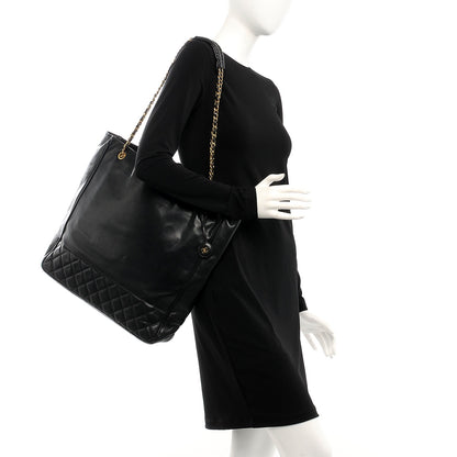 Chanel Lambskin Quilted Tote Black 2 of 8