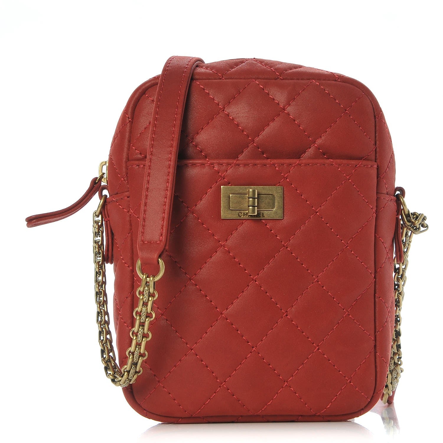 Chanel Iridescent Calfskin Quilted Reissue Camera Case Red 1 of 8