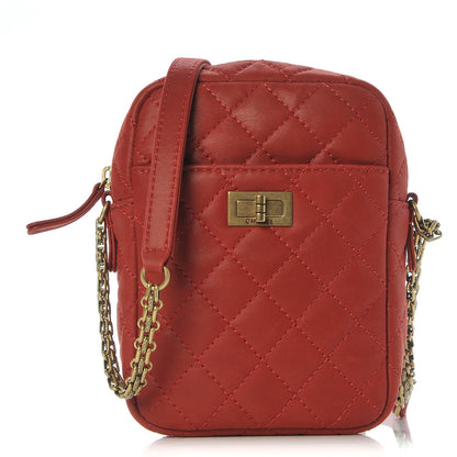 Chanel Iridescent Calfskin Quilted Reissue Camera Case Red 1 of 8