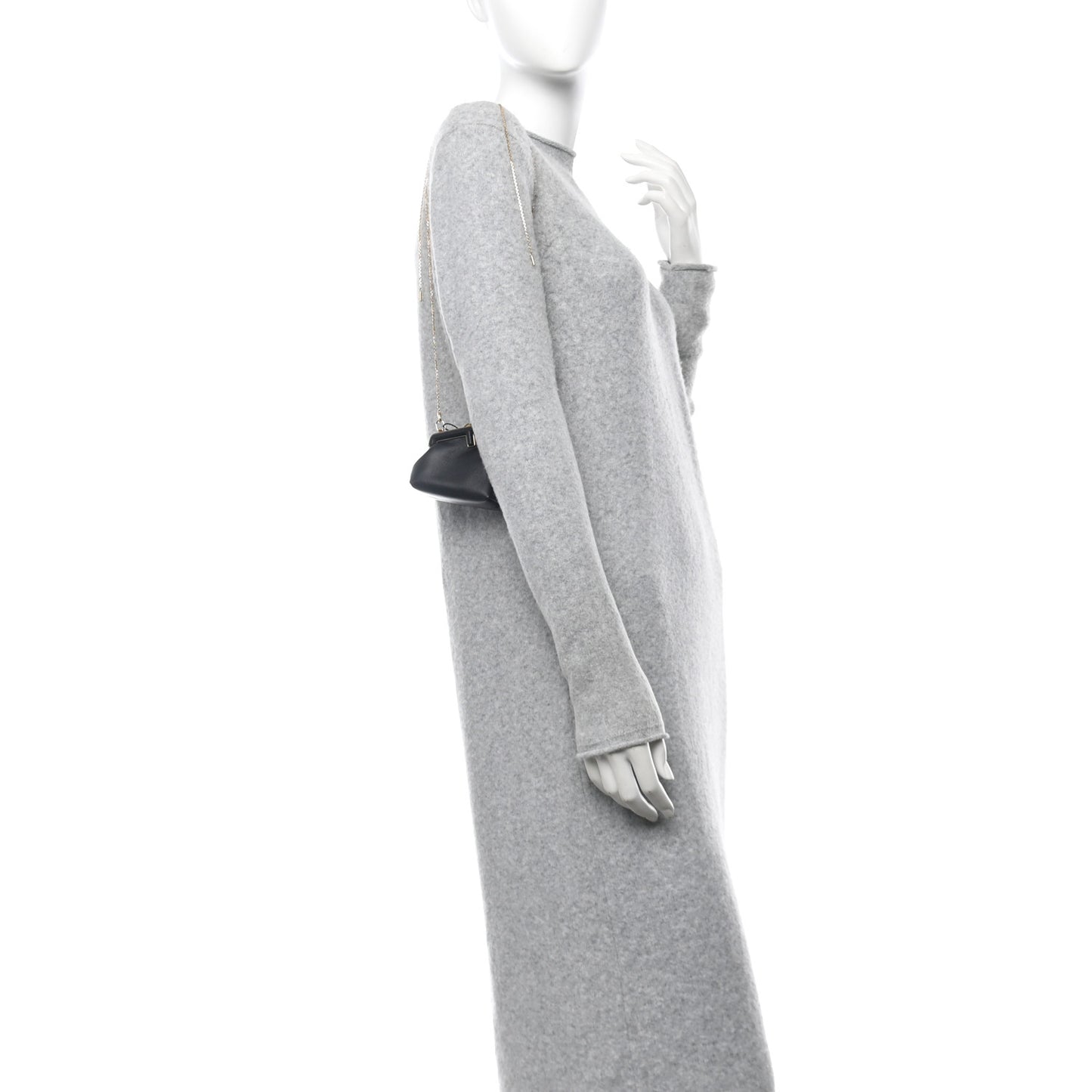 Shiny Nappa Nano Fendi First Bag Charm Black