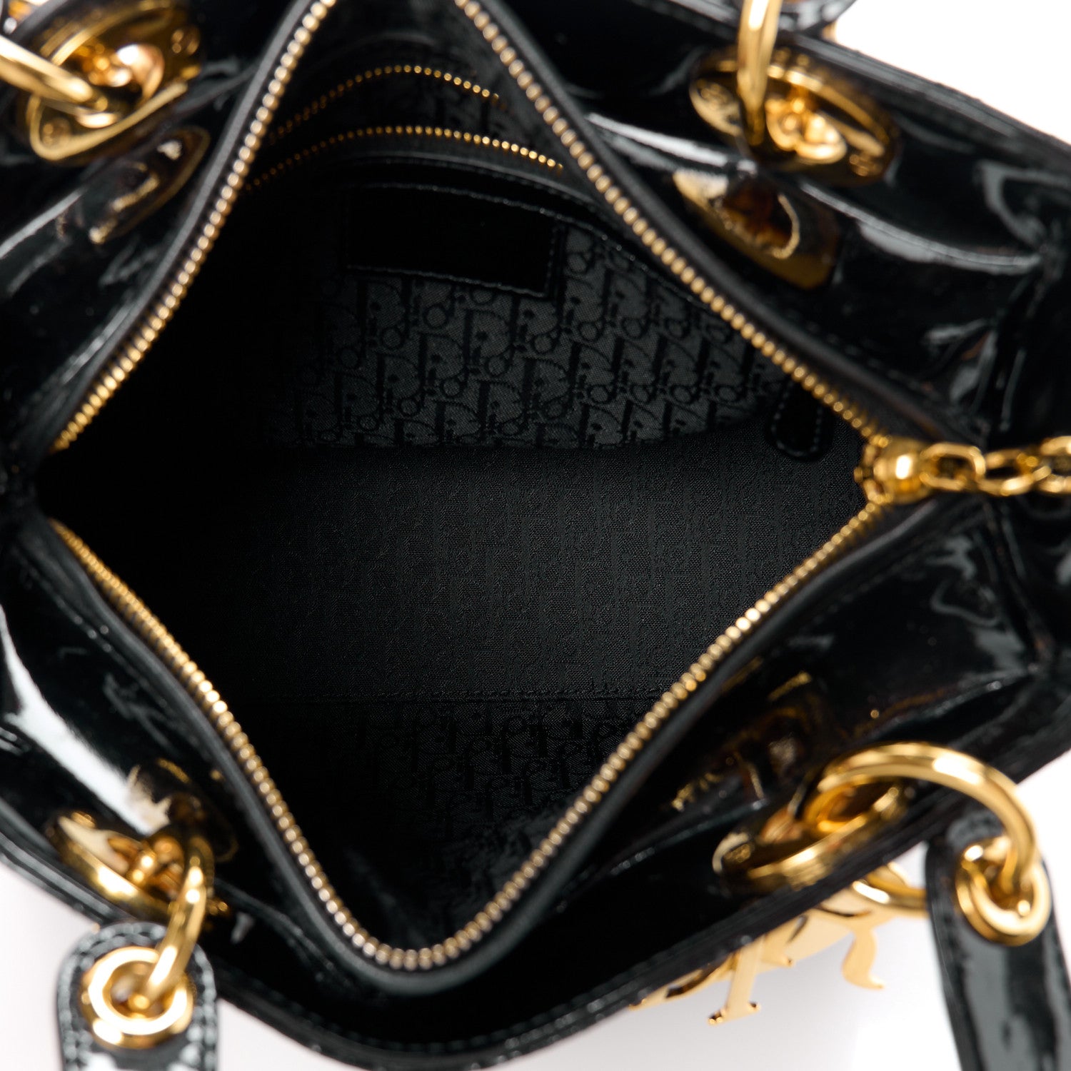 Christian Dior Patent Cannage Medium Lady Dior Black 4 of 10