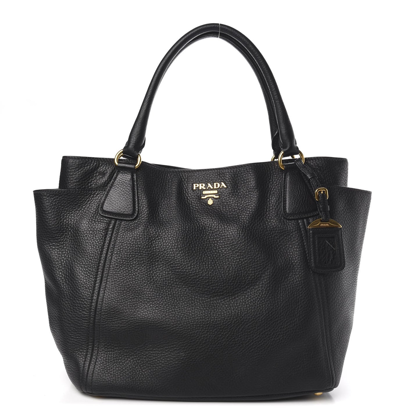 Vitello Daino Side Pocket Tote Black