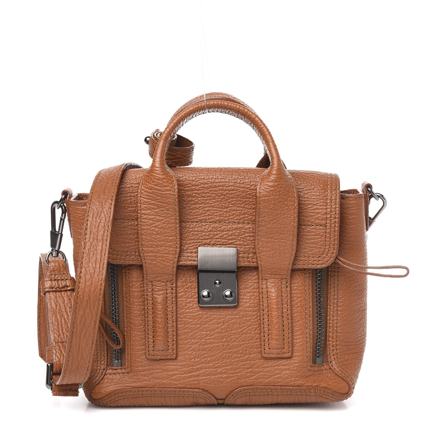 3.1 Textured Calfskin Mini Pashli Satchel Rust