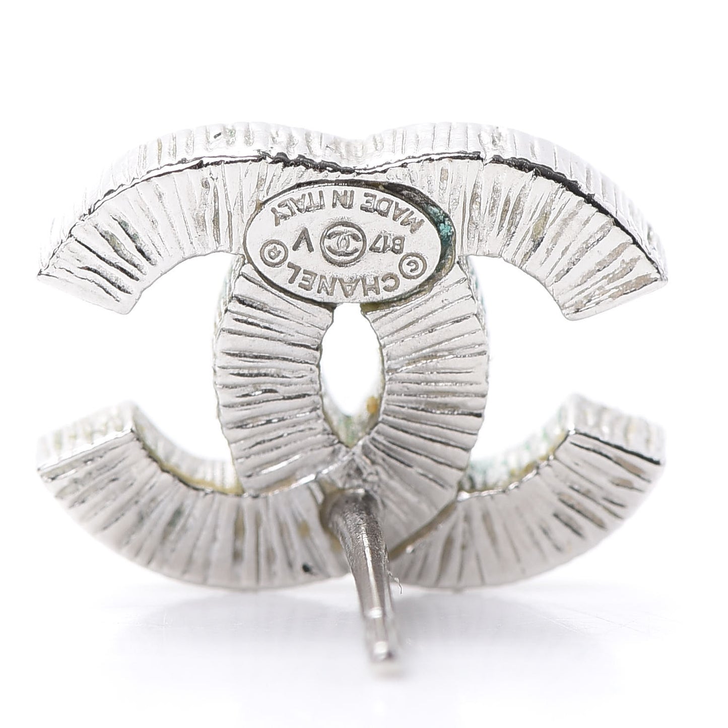 Crystal CC Earrings Silver