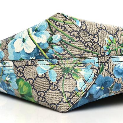 Gucci GG Supreme Monogram Blooms Large Reversible Tote Beige Blue Navy 8 of 10